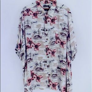 Hawaiian 90s Style Boho Aloha Tiki Party Beach Village Hibiscus Tie-Top Kimono